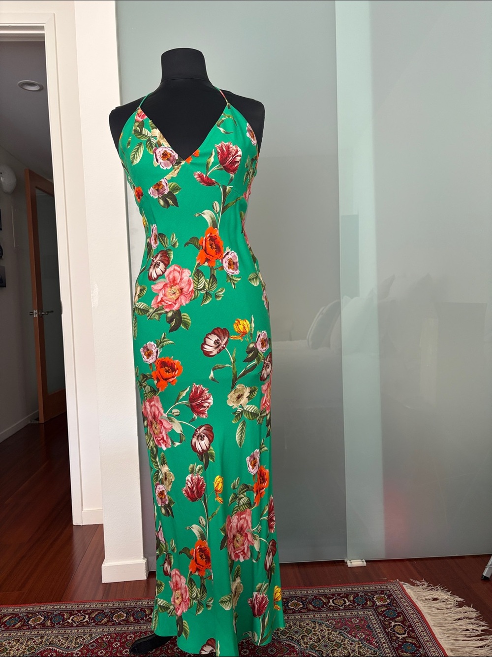 Alice + Olivia Green Floral Slip Maxi Dress